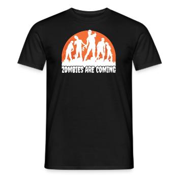 Zombies kommen Gruseliges Horror Halloween Kostüm - Männer T-Shirt - Schwarz - Vorne - AI Model Male 178 light (178cm)