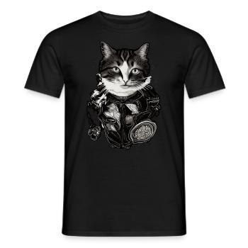 Illustration cool d’un chat - T-shirt homme - noir - Devant - AI Model Male 178 light (178cm)