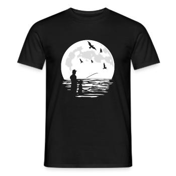 Dad Father and Son Fishing Angel Angler Gift - Men's T-Shirt - black - Front - AI Model Male 178 light (178cm)