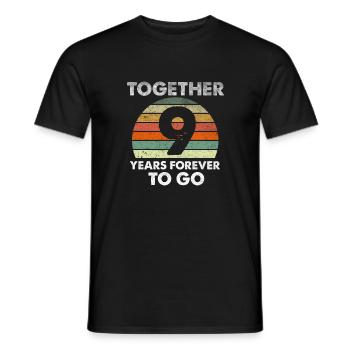 Neuf ans anniversaire de mariage Vintage - T-shirt homme - noir - Devant - AI Model Male 178 light (178cm)