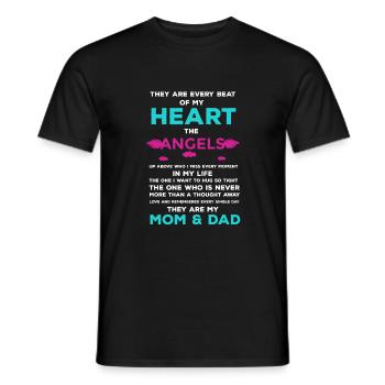Mom _ Dad My Angels Vintage Memories of El - Men's T-Shirt - black - Front - AI Model Male 178 light (178cm)