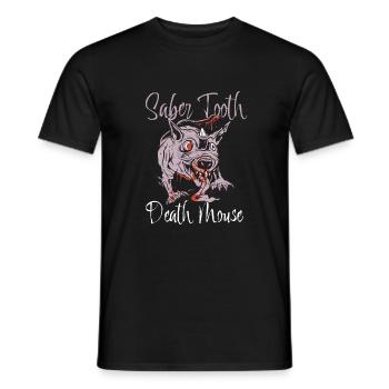 Sabre Tooth Death Mouse funny vintage quote - Men's T-Shirt - black - Front - AI Model Male 178 light (178cm)