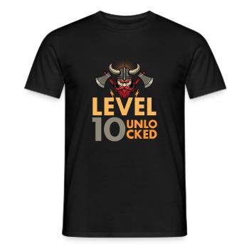 Niveau 10 Débloqué Jeu vidéo Vintage Vikin - T-shirt homme - noir - Devant - AI Model Male 178 light (178cm)