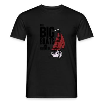 J’aime les gros bateaux et je ne peux pas faire de ret vintage - T-shirt homme - noir - Devant - AI Model Male 178 light (178cm)