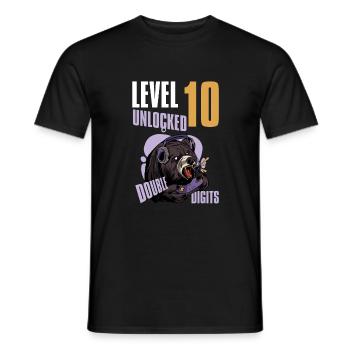 Doppelte Ziffern 10 Jahre alter Spieler lustiges n - Männer T-Shirt - Schwarz - Vorne - AI Model Male 178 light (178cm)