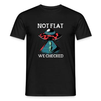 Extraterrestre OVNI Citation amusante pas plate, nous avons environ - T-shirt homme - noir - Devant - AI Model Male 178 light (178cm)