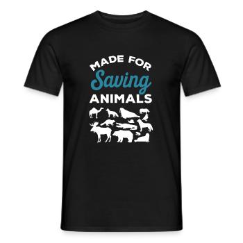 Rettung von Tieren lustige Zitat Tierretter - Männer T-Shirt - Schwarz - Vorne - AI Model Male 178 light (178cm)