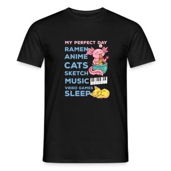 Mein perfekter Tag Anime Lustiges Zitat Ramen Sket - Männer T-Shirt - Schwarz - Vorne - AI Model Male 178 light (178cm)
