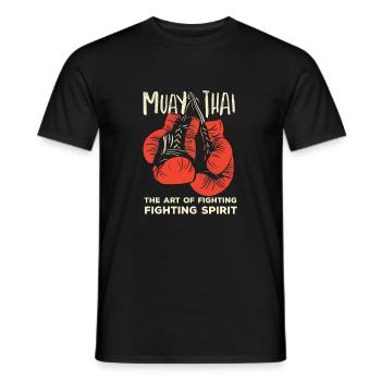 Muay Thai Vintage Retro Kunst des Kampfes Kickboxi - Männer T-Shirt - Schwarz - Vorne - AI Model Male 178 light (178cm)