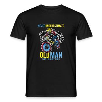 Motocross -Zitat unterschätzt nie einen alten Mann - Männer T-Shirt - Schwarz - Vorne - AI Model Male 178 light (178cm)