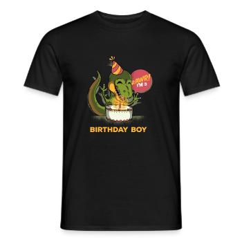Children 3 Year Old T Rex Dinosaur 3rd Bday Boy T - Men's T-Shirt - black - Front - AI Model Male 178 light (178cm)