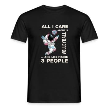 Ich kümmere mich um Volleyball Fous Footd 3 People - Männer T-Shirt - Schwarz - Vorne - AI Model Male 178 light (178cm)