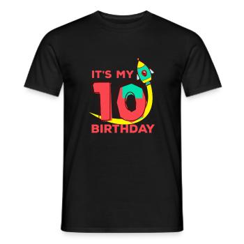 Lustiges Zitat Katzeneis Es ist mein 10. Bday - Männer T-Shirt - Schwarz - Vorne - AI Model Male 178 light (178cm)