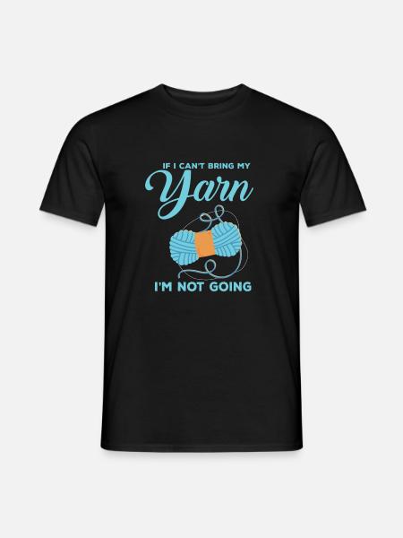 Lustiges Zitat häkeln Strickgarn - T-shirt herr - svart