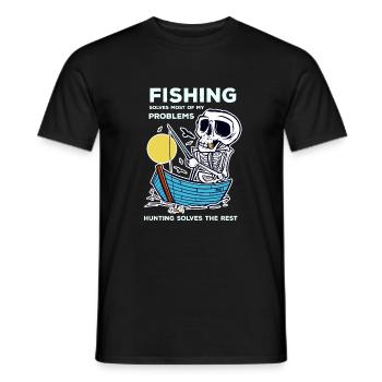 fishing funny quote huntfishing fishing fishing - Men's T-Shirt - black - Front - AI Model Male 178 light (178cm)
