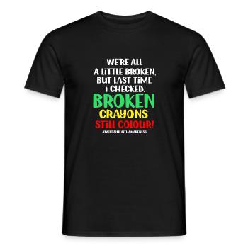 Broken crayons still color graphic bew - Men's T-Shirt - black - Front - AI Model Male 178 light (178cm)