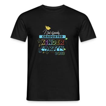 Officially completed kindergarten -graduation class - Men's T-Shirt - black - Front - AI Model Male 178 light (178cm)