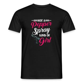 No pepper spray type of girl funny weapons - Men's T-Shirt - black - Front - AI Model Male 178 light (178cm)