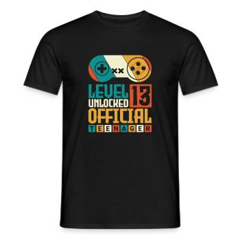 Niveau 13 Adolescents officiels débloqués 13.B - T-shirt homme - noir - Devant - AI Model Male 178 light (178cm)