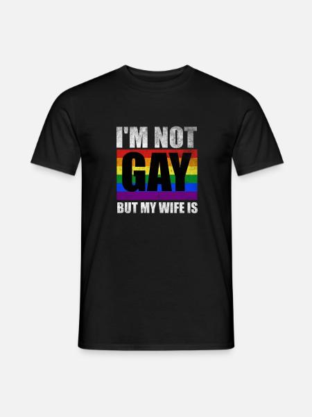Ich bin nicht schwul, aber meine Frau ist lustig L - Männer T-Shirt - Schwarz
