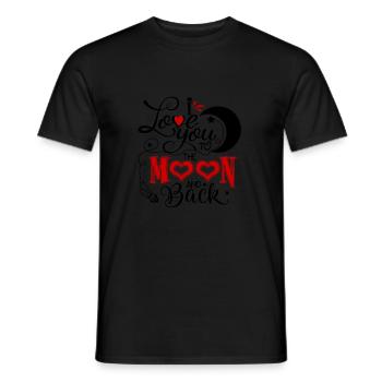 Funny quote sweet I love you to the moon and - Men's T-Shirt - black - Front - AI Model Male 178 light (178cm)