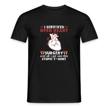 Funny Open Heart Operation Art pour hommes - T-shirt homme - noir - Devant - AI Model Male 178 light (178cm)