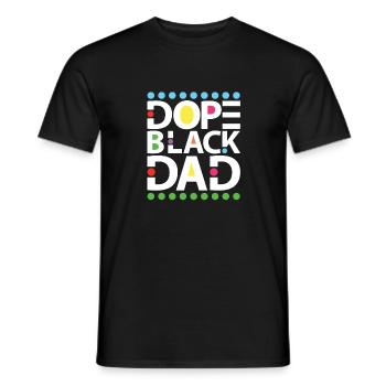 Funny Dad Vathers Day Dad Black Father Black - Men's T-Shirt - black - Front - AI Model Male 178 light (178cm)