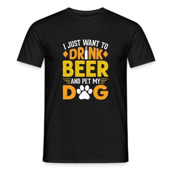 Destiertes Zitat Ich möchte nur Bier trinken und m - Männer T-Shirt - Schwarz - Vorne - AI Model Male 178 light (178cm)