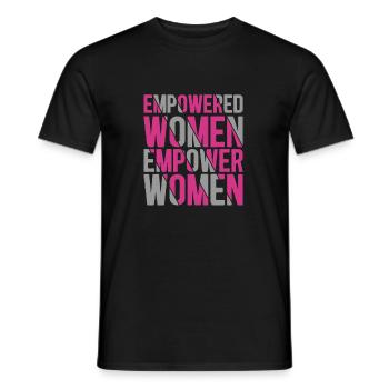Une citation féministe autonomise les femmes qui sont des femmes - T-shirt homme - noir - Devant - AI Model Male 178 light (178cm)