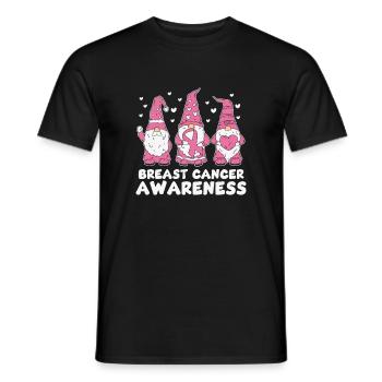 Gnome's breast cancer awareness peace lovers geg - Men's T-Shirt - black - Front - AI Model Male 178 light (178cm)