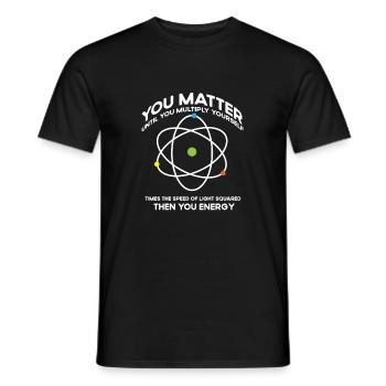 Nerdy you-matter then you energy e_mc_2 natural science - T-shirt homme - noir - Devant - AI Model Male 178 light (178cm)