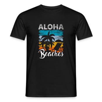Citation Aloha Beach Hawaii Vintage Palm Beach - T-shirt homme - noir - Devant - AI Model Male 178 light (178cm)