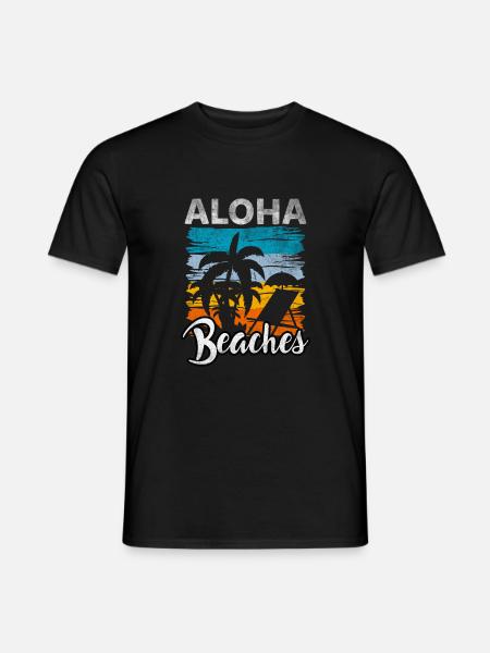 Lainaus Aloha Beach Hawaii Vintage Palm Beach - Miesten T-paita - musta