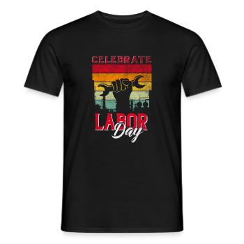 Célébrez la fête du Travail pour les hommes Amusement féminin - T-shirt homme - noir - Devant - AI Model Male 178 light (178cm)