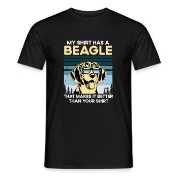 Beagle Whisperer Dog Lovers Puppy Owner Paw - Men's T-Shirt - black - Front - AI Model Male 178 light (178cm)