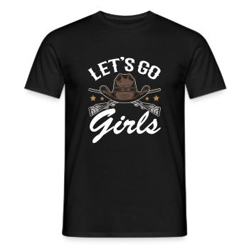 Rodeo Western Country Southern Hut - let's girls - Men's T-Shirt - black - Front - AI Model Male 178 light (178cm)