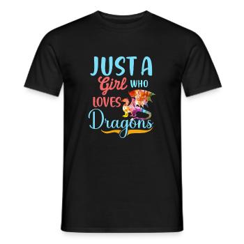 Seulement une fille qui aime les dragons, les dragons sont g - T-shirt homme - noir - Devant - AI Model Male 178 light (178cm)
