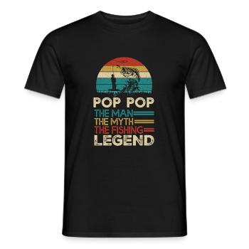Pop-pop l’homme, le mythe de la bénédiction du pêcheur Vin - T-shirt homme - noir - Devant - AI Model Male 178 light (178cm)