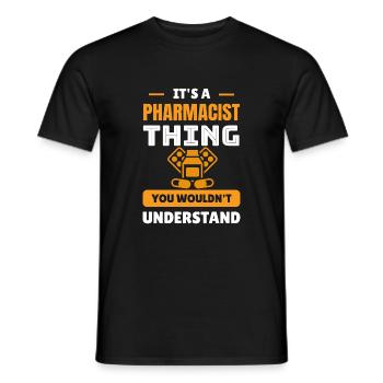 It is a pharmacist who pharmacist -pharmacy - Men's T-Shirt - black - Front - AI Model Male 178 light (178cm)