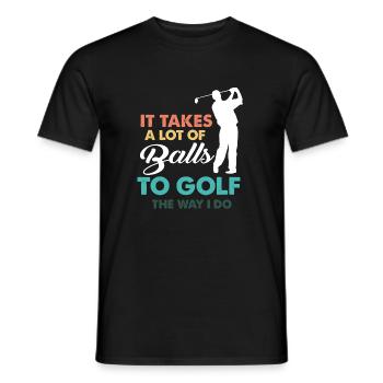 Golf Gag Fun Vintage Golf Balls Pun Jok Control - Men's T-Shirt - black - Front - AI Model Male 178 light (178cm)