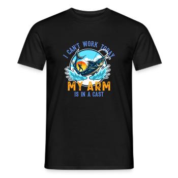 Drôle de citation Je ne peux pas travailler aujourd’hui, mon - T-shirt homme - noir - Devant - AI Model Male 178 light (178cm)