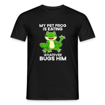 Frog catch 'toad hunting design for an ox fr - Men's T-Shirt - black - Front - AI Model Male 178 light (178cm)