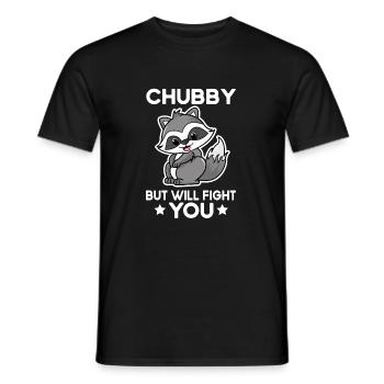 Mollig, maar ik zal tegen je vechten, ondeugend Wat - Heren T-shirt - zwart - Voor - AI Model Male 178 light (178cm)
