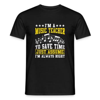 Je suis professeur de musique pour gagner du temps - T-shirt homme - noir - Devant - AI Model Male 178 light (178cm)