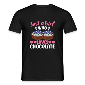 Juste une fille qui aime le chocolat - T-shirt homme - noir - Devant - AI Model Male 178 light (178cm)