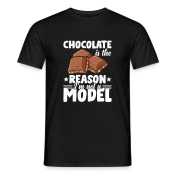 Le chocolat est la raison pour laquelle je n’ai pas de modèle bi - T-shirt homme - noir - Devant - AI Model Male 178 light (178cm)