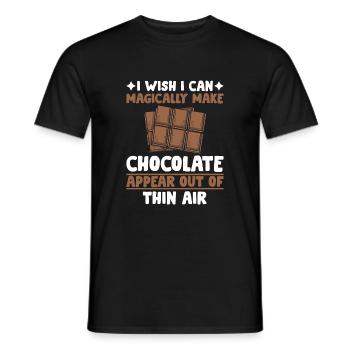 J’aimerais pouvoir faire du chocolat comme par magie - T-shirt homme - noir - Devant - AI Model Male 178 light (178cm)