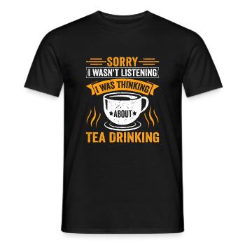 Sorry, I wasn't listening that I thought - Men's T-Shirt - black - Front - AI Model Male 178 light (178cm)