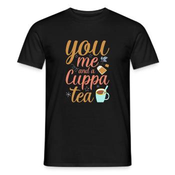 Du ich und ein Tasses -Tee - Männer T-Shirt - Schwarz - Vorne - AI Model Male 178 light (178cm)