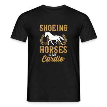 Schuhpferde ist mein Cardio - Männer T-Shirt - Schwarz - Vorne - AI Model Male 178 light (178cm)